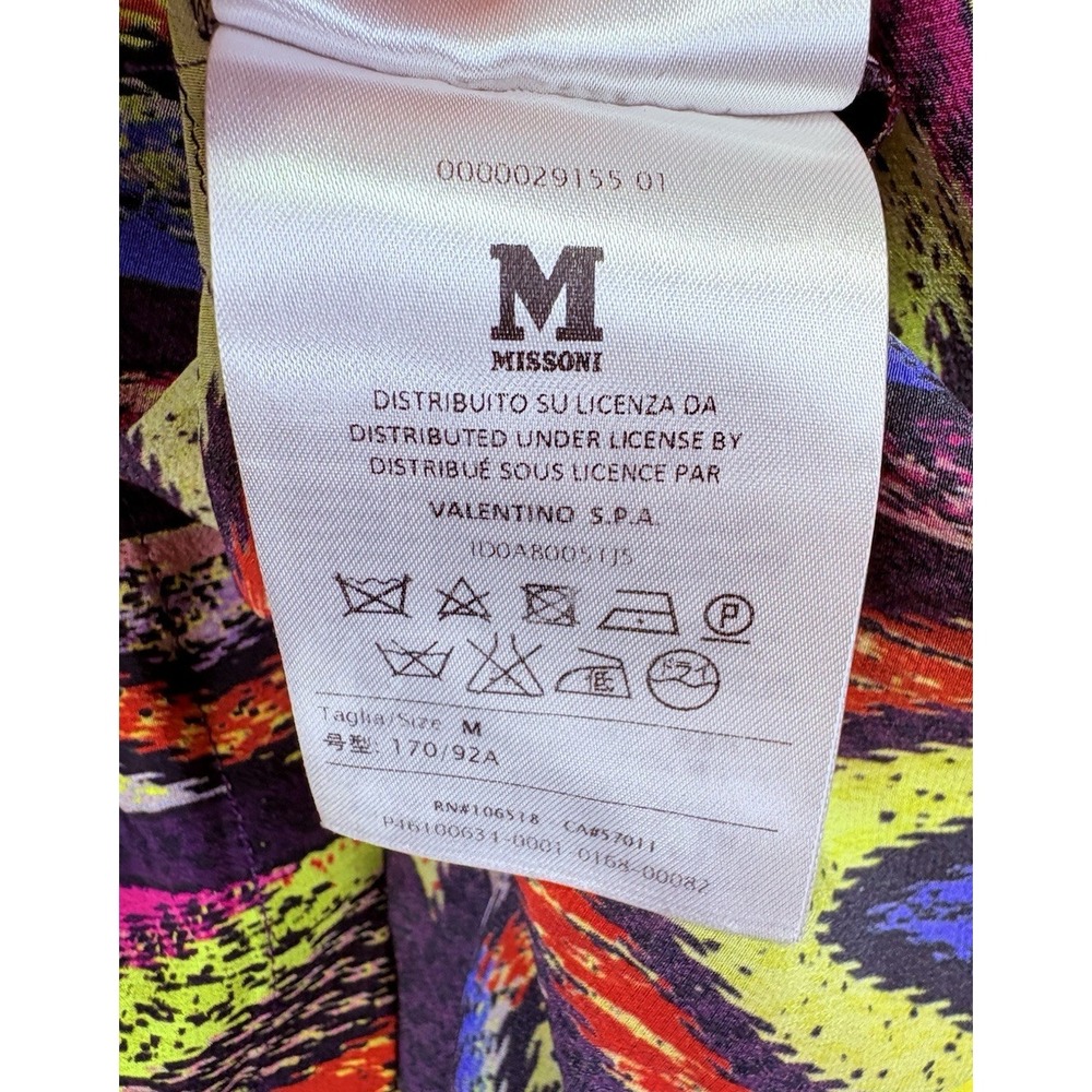 Missoni Womens Top Silk Abstract Multicolor Zig Zag Medium Luxury Boxy Oversized - Picture 11 of 13
